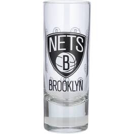 Logo Brands - Brooklyn Nets 2.5oz. Satin-Etched Tall Shot Glass - Multicolor