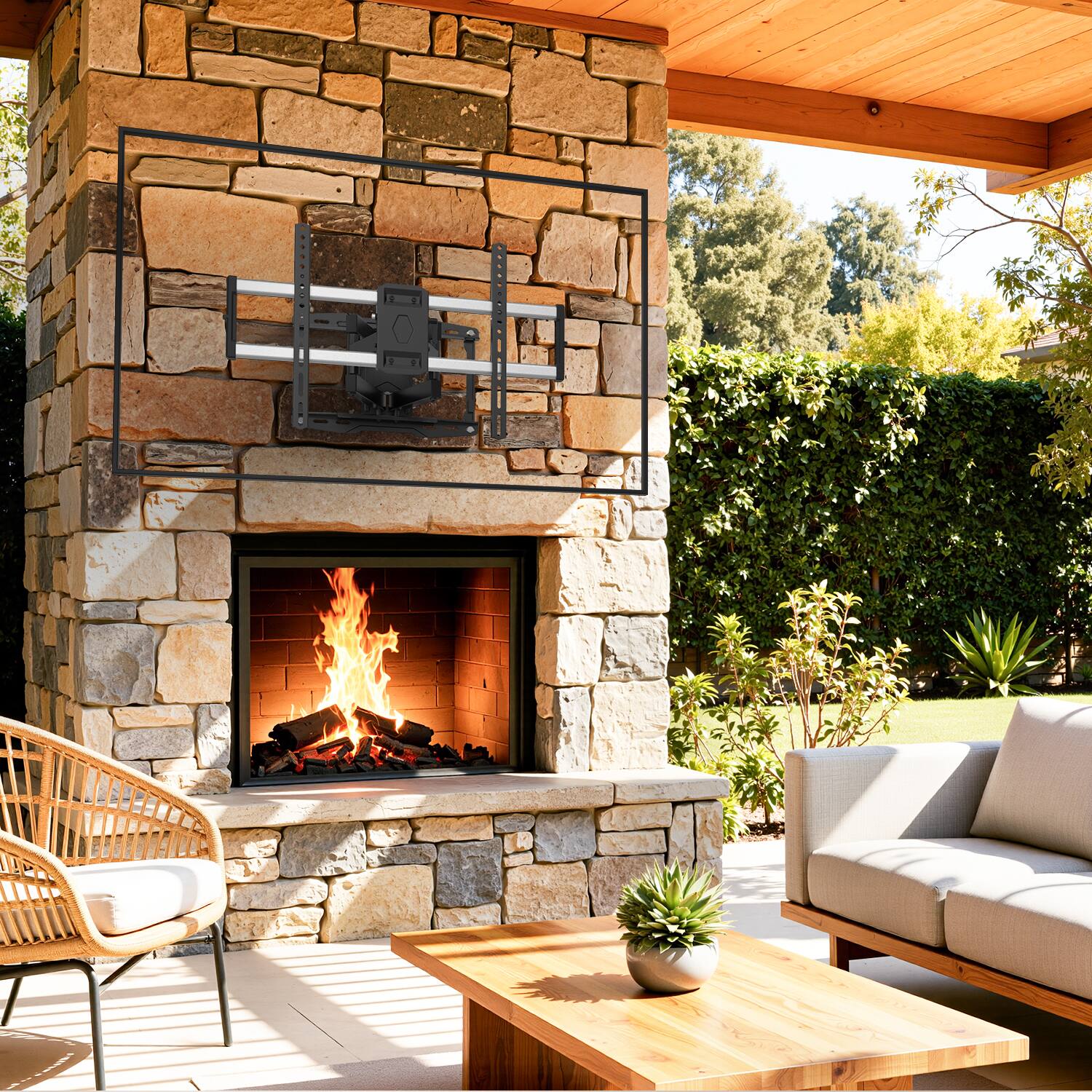 Alt View 2. X-assembly - X-assembly Outdoor Full Motion TV Wall Mount for 47-90 Inch TVs,Max VESA 600X400 mm,up to 132lbs - Black.