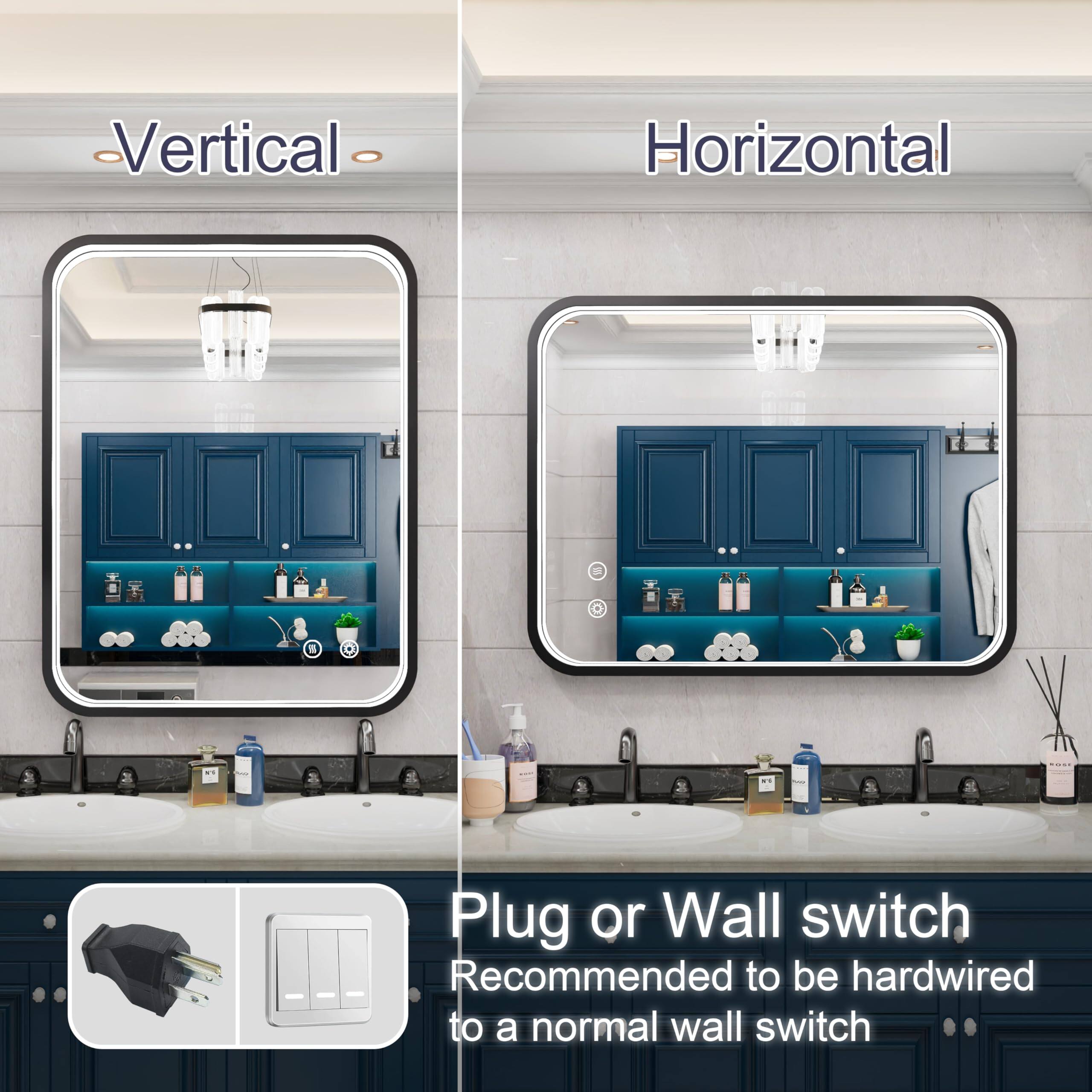 Vertical  
Horizontal  

Plug or Wall switch  
Recommended to be hardwired to a normal wall switch