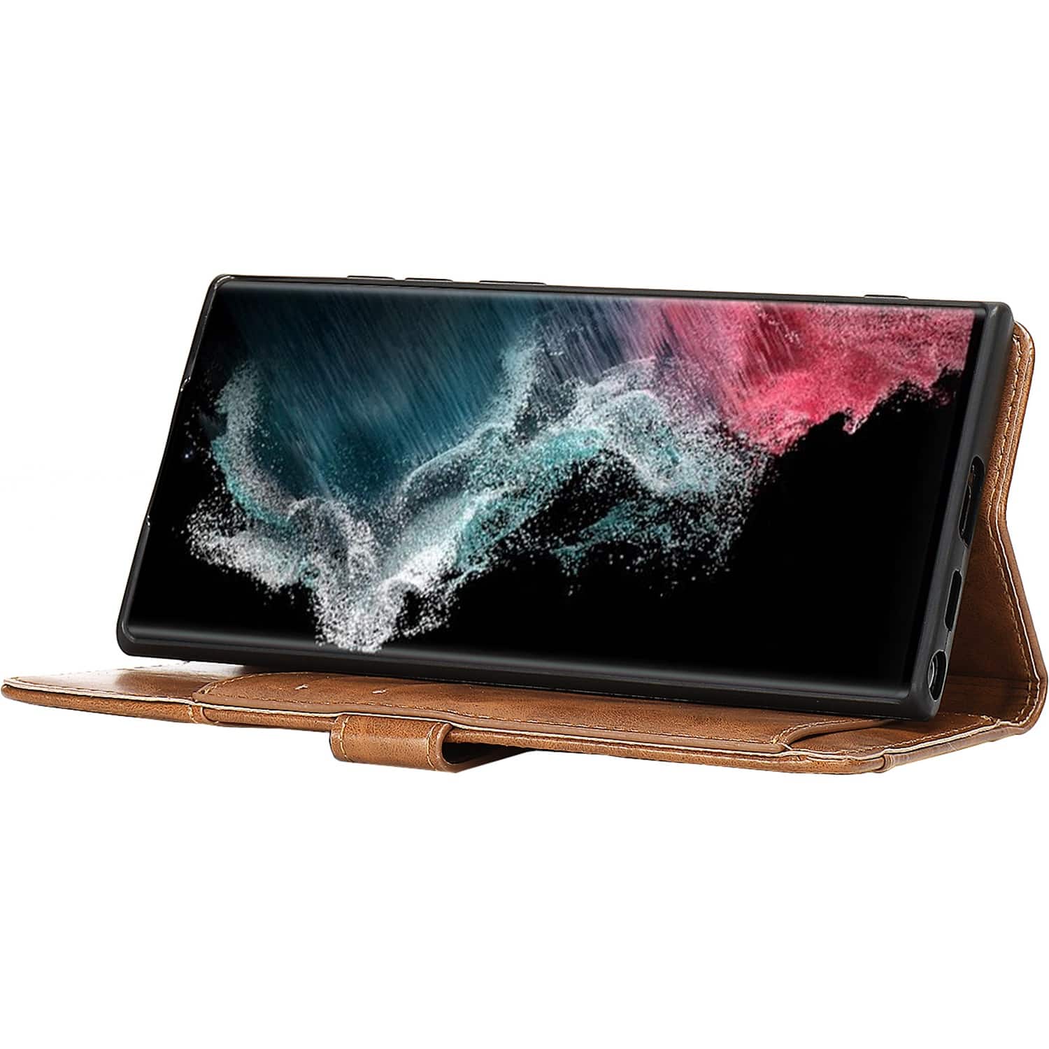 Alt View 15. SaharaCase - Folio Wallet Case for Samsung Galaxy S22 Ultra - Brown.