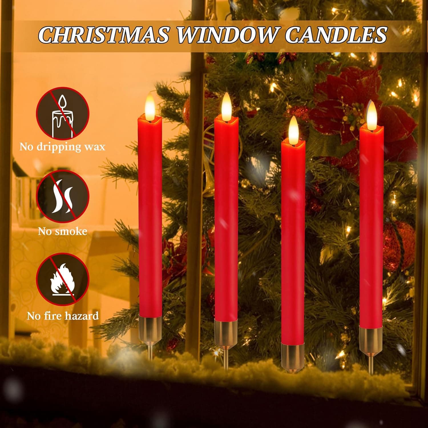 CHRISTMAS WINDOW CANDLES

- No dripping wax
- No smoke
- No fire hazard