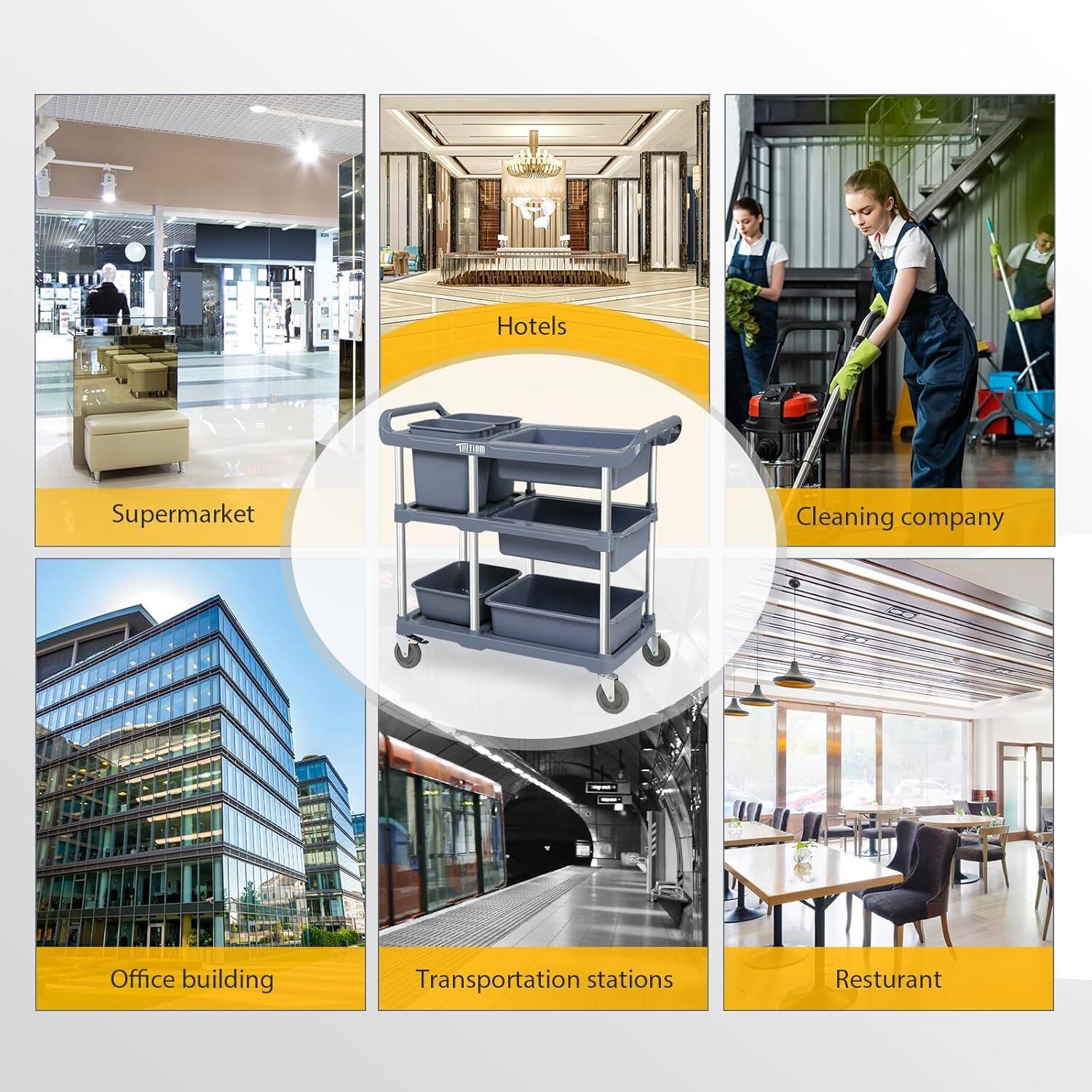 - Supermarket
- Hotels
- Cleaning company
- Office building
- Transportation stations
- Restaurant