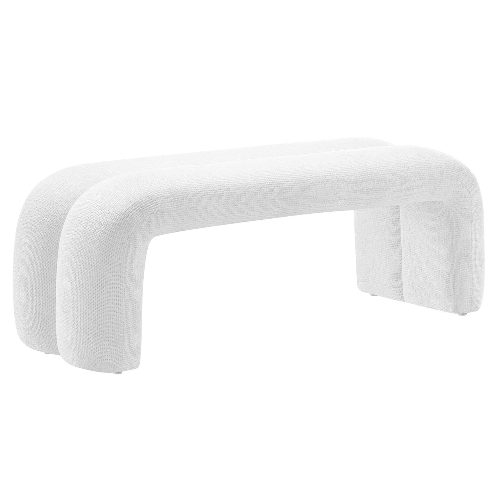Dax 50.5" Chenille Upholstered Accent Bench by Modway - White