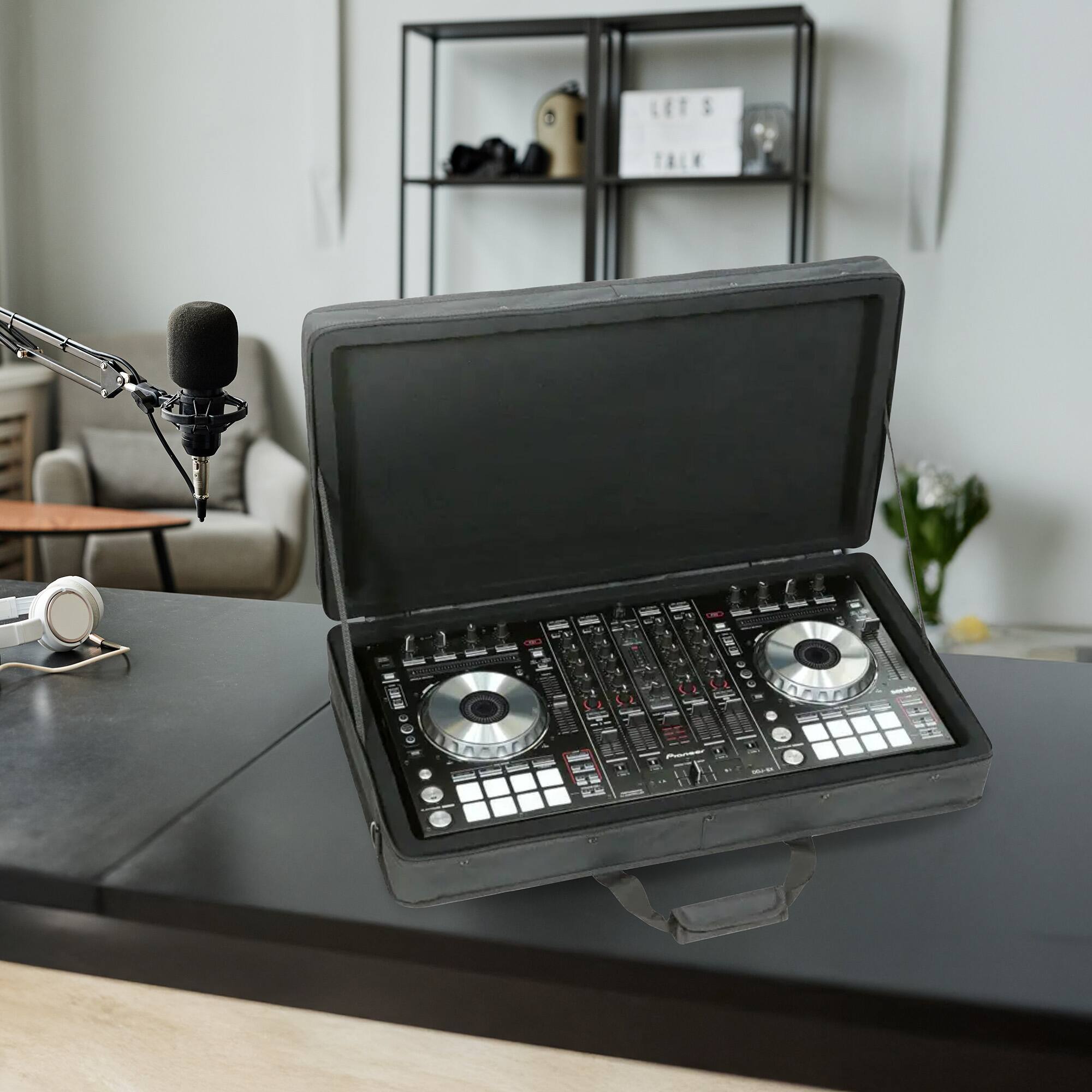 Alt View 3. SKB - SKB 27”x14” DJ Controller & Small MIDI Keyboard Soft Case Padded Bag, Black.