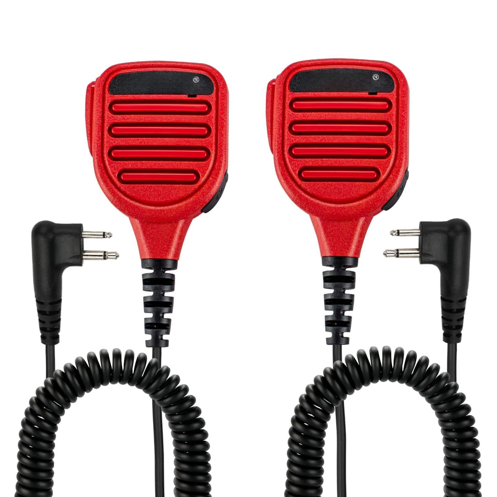 PO3TICJUNKI3 - Apx 6000 4000 Water Radio Microphone Remote Shoulder Mic With 3 Audio Jack Compatible Motorola Xpr 6550 7550 - Red For Motorala Radio