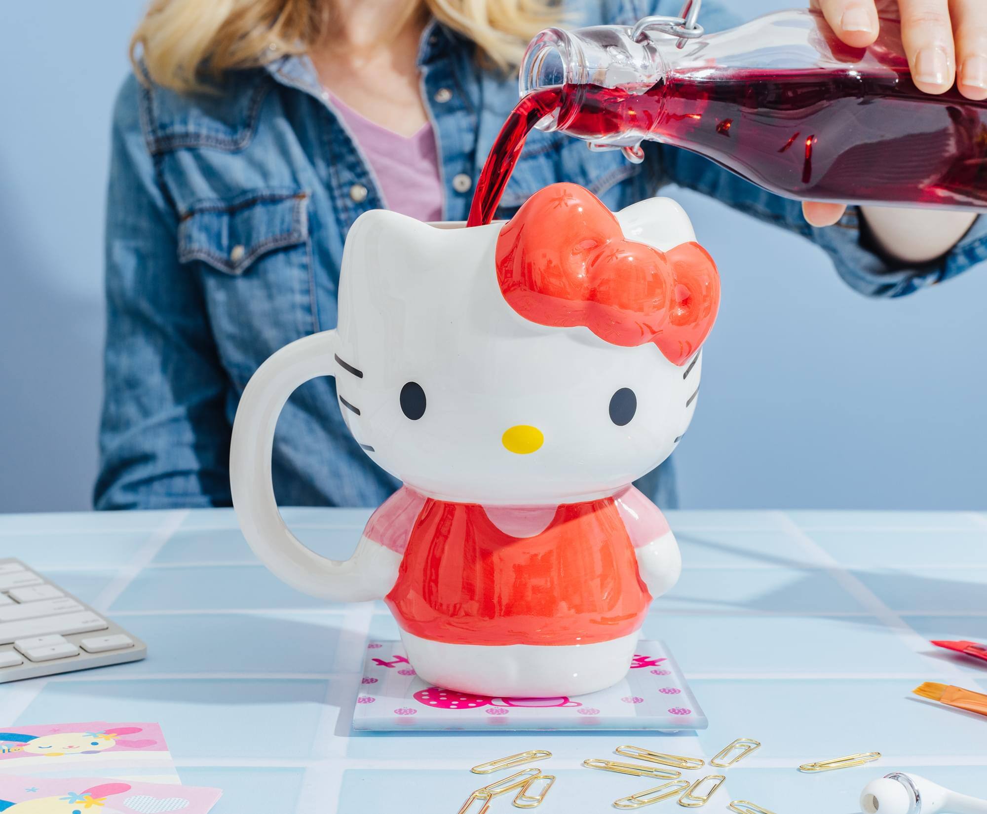 Alt View 5. Silver Buffalo - Sanrio Hello Kitty Red Dress Sculpted Ceramic Mug | Holds 20 Ounces - Red.
