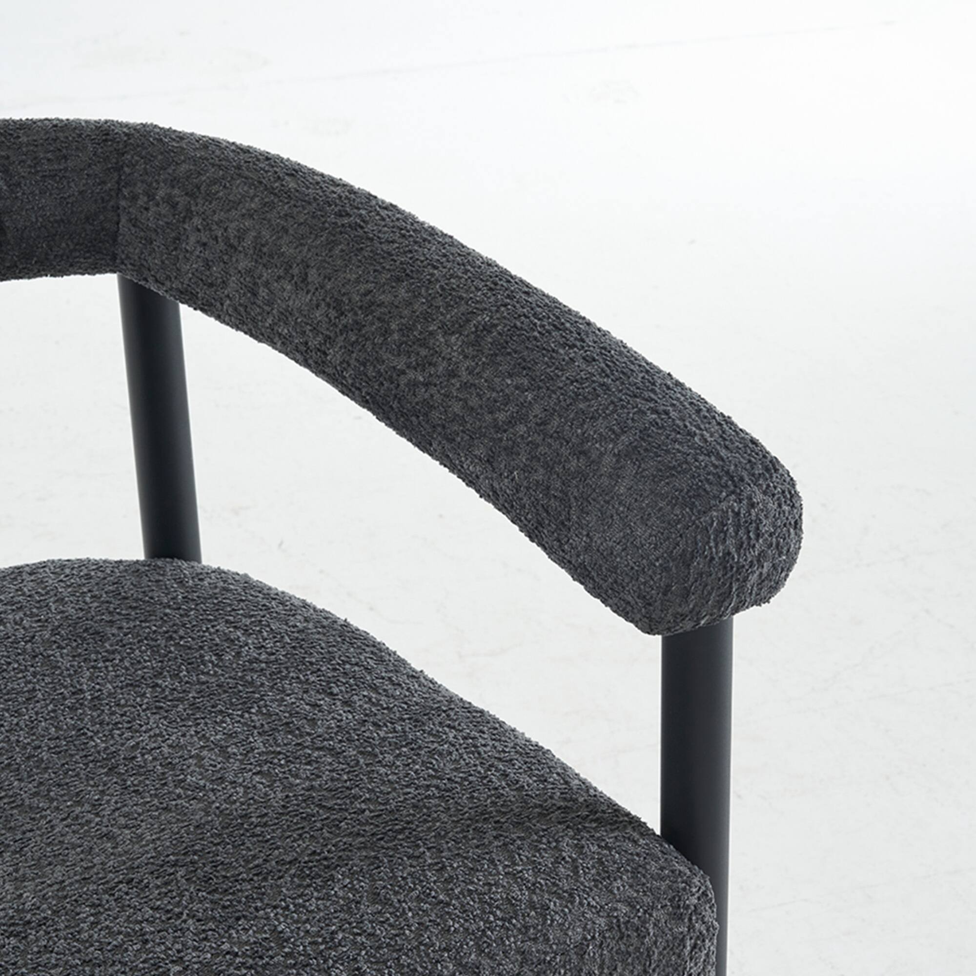 Left. GOODSILO - Modern Upholstered Counter Height Bar Stools Set of 2 with Metal Frame and Armrests for Kitchen Island Dining Room Cafe - Dark Gray.