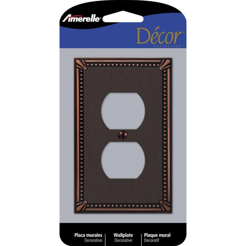 AMERELLE - Imperial Bead Aged 1 gang Die-Cast Metal Duplex Wall Plate 1 pk - Bronze price history on PriceWatchPro