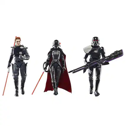 Front. Hasbro - Star Wars Jedi: Fallen Order 6-Inch Black Series Action Figure 3-Pack - Black.
