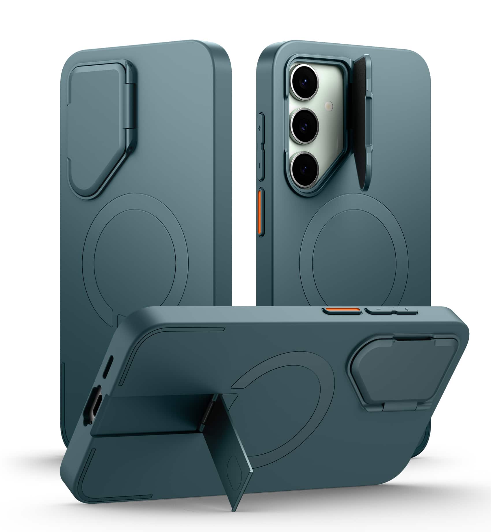 SURITCH - Phone Case for Samsung Galaxy S24 FE, Magnetic Shockproof Protective Cover with Camera Cover & Adjustable Kickstand - Lake Green price history on PriceWatchPro