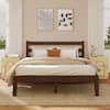 Front. Bestier - Solid Wood Farmhouse Platform Bed Frame with Headboard, No Box Spring Needed, 6.5" Under Bed Storage & Quiet Design - Pine Walnut.