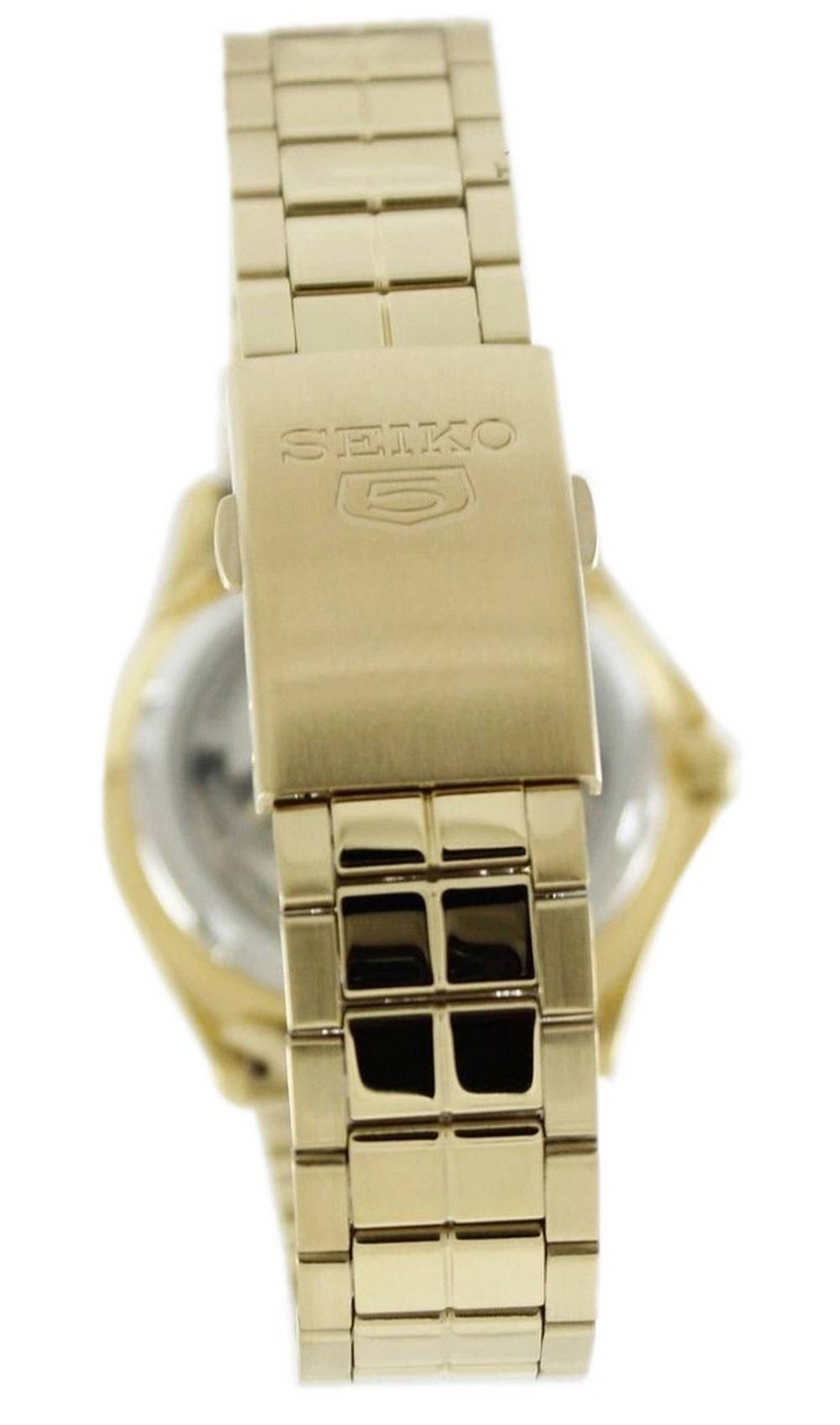 Back. Seiko - Automatic 21 Jewels SNKK98 SNKK98K1 SNKK98K Men's Watch - Gold.