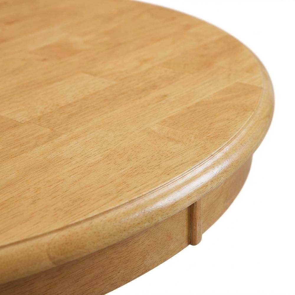 Alt View 1. FurniFact - Oak Round Pedestal Dining Table - Oak & Buttermilk.