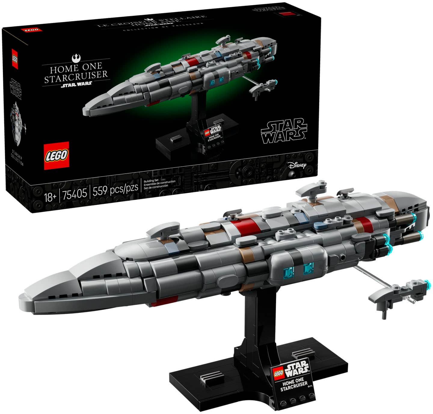 LEGO - Star Wars Home One Starcruiser Buildable Spaceship Toy Model Kit 75405 - Front_Zoom