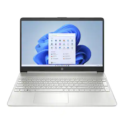 Front. HP - HP 15.6" FHD Laptop - Intel Core i3-1215U 12th Gen with 8GB Memory - 256GB SSD - Silver - Silver.