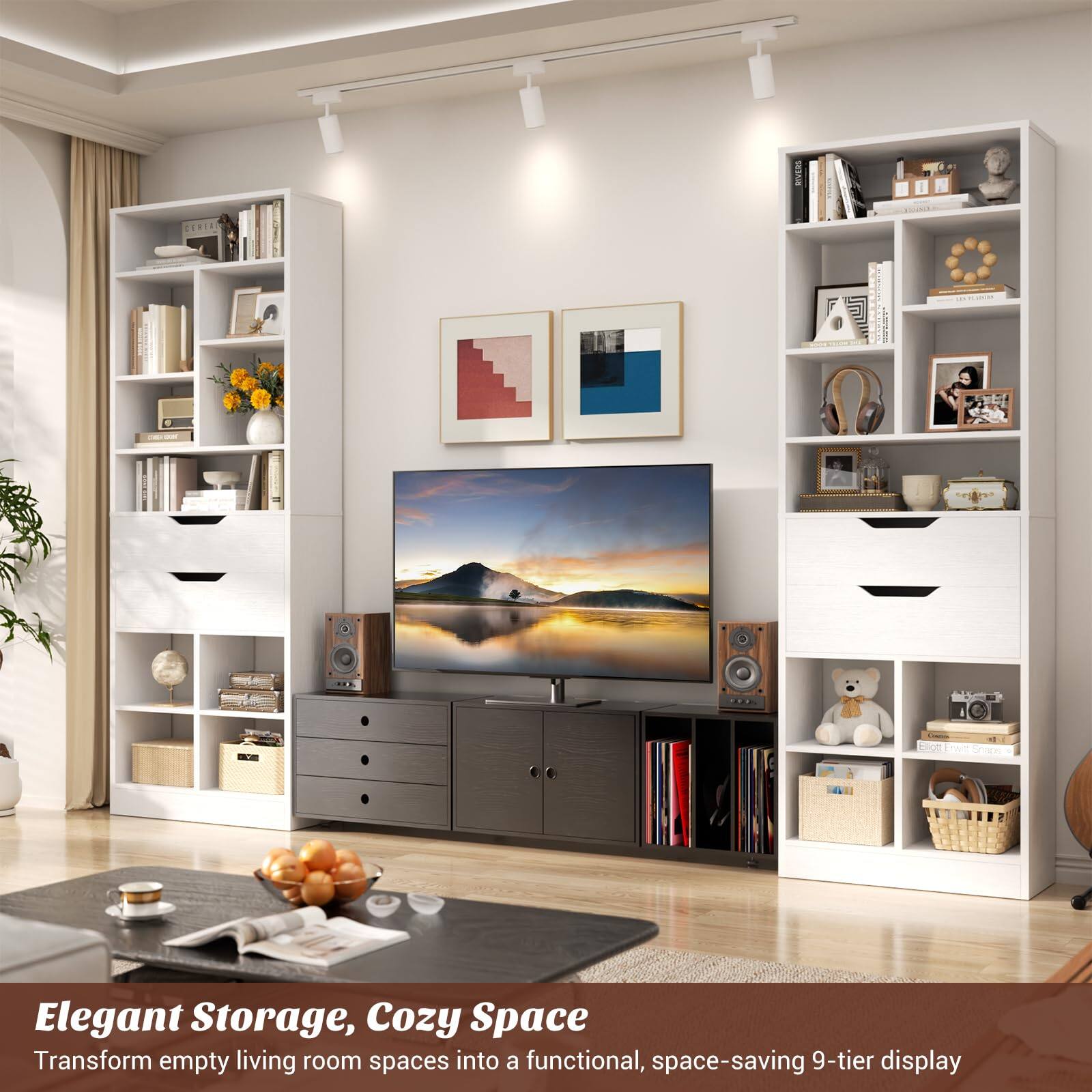 SESE CERIAN ARI

Elegant Storage, Cozy Space

Transform empty living room spaces into a functional, space-saving 9-tier display