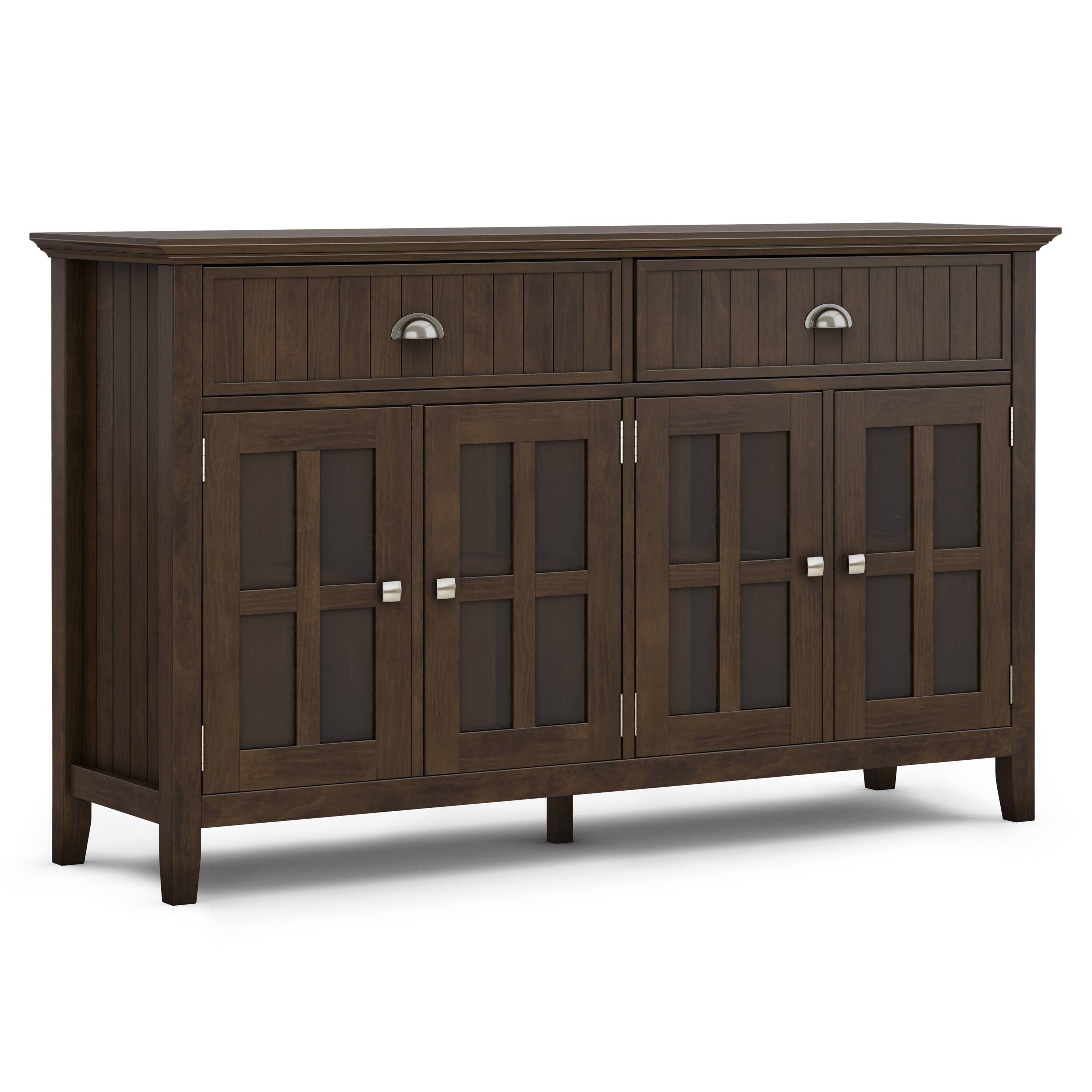 Simpli Home - Acadian SOLID WOOD Large Sideboard Buffet - Brunette Brown