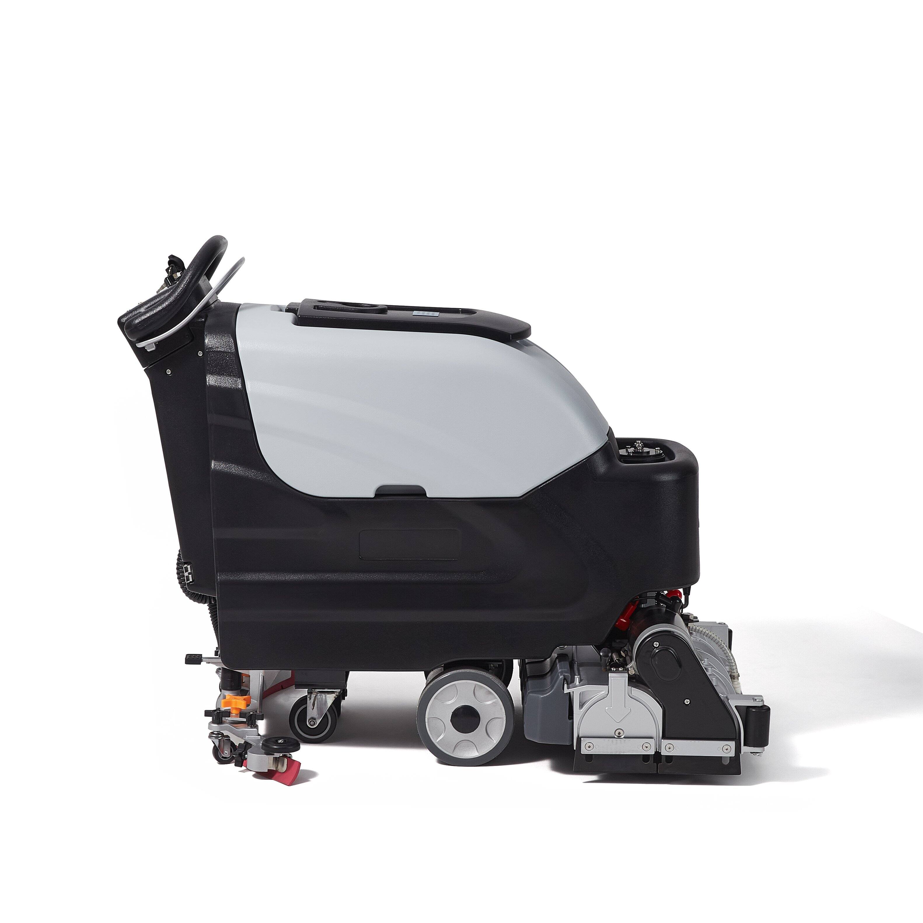 Alt View 7. Dapper Supply - Battery Powered Commercial Floor Cleaner 25.5 Inch Path Self Propelled 4 Hour Runtime 2 Year Warranty - Grey.
