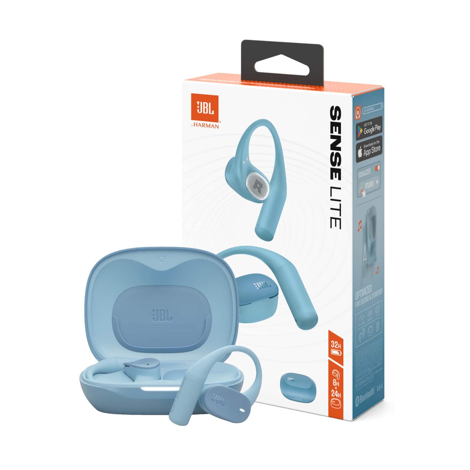 JBL - Sense Lite True Wireless Open-Ear Earbuds with 32 hours of Playtime (Blue)