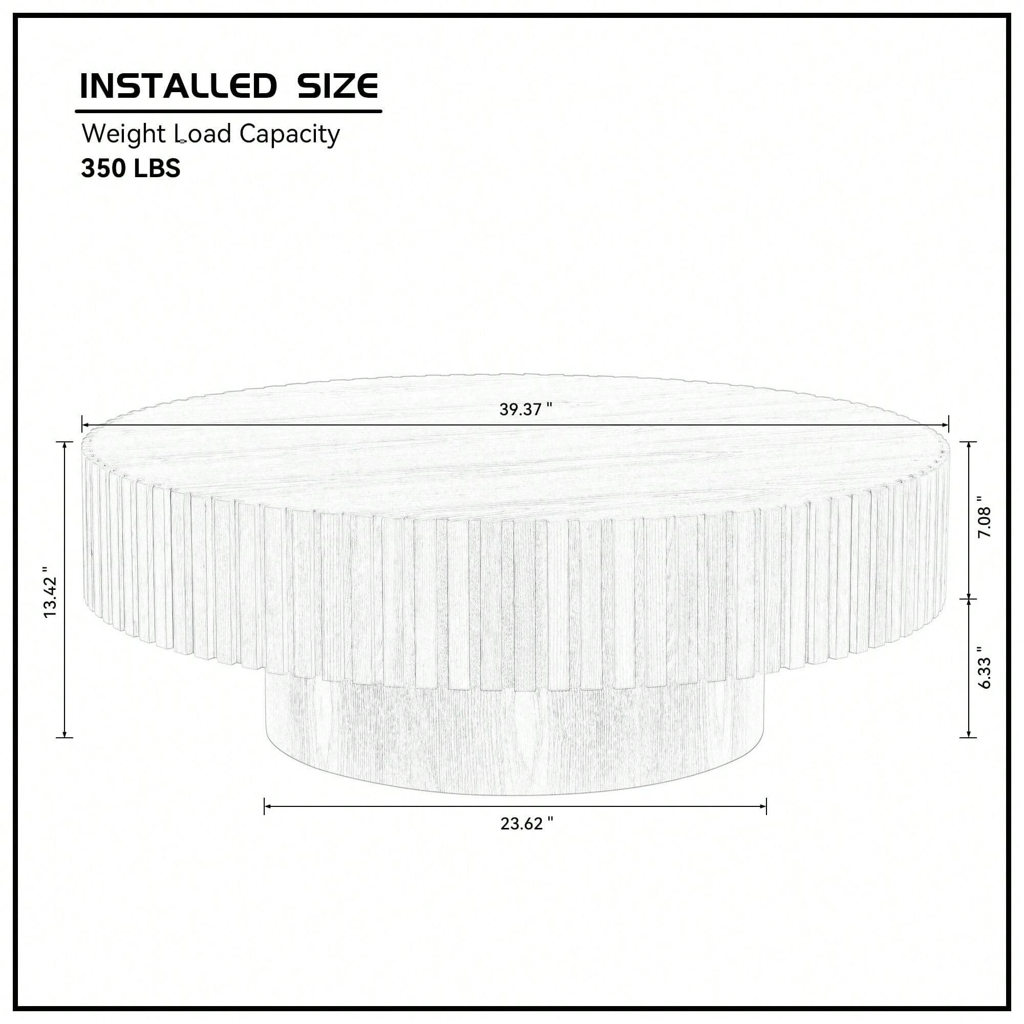 INSTALLED SIZE  
Weight Load Capacity  
350 LBS  

39.37"  
13.42"  
7.08"  
6.33"  
23.62"