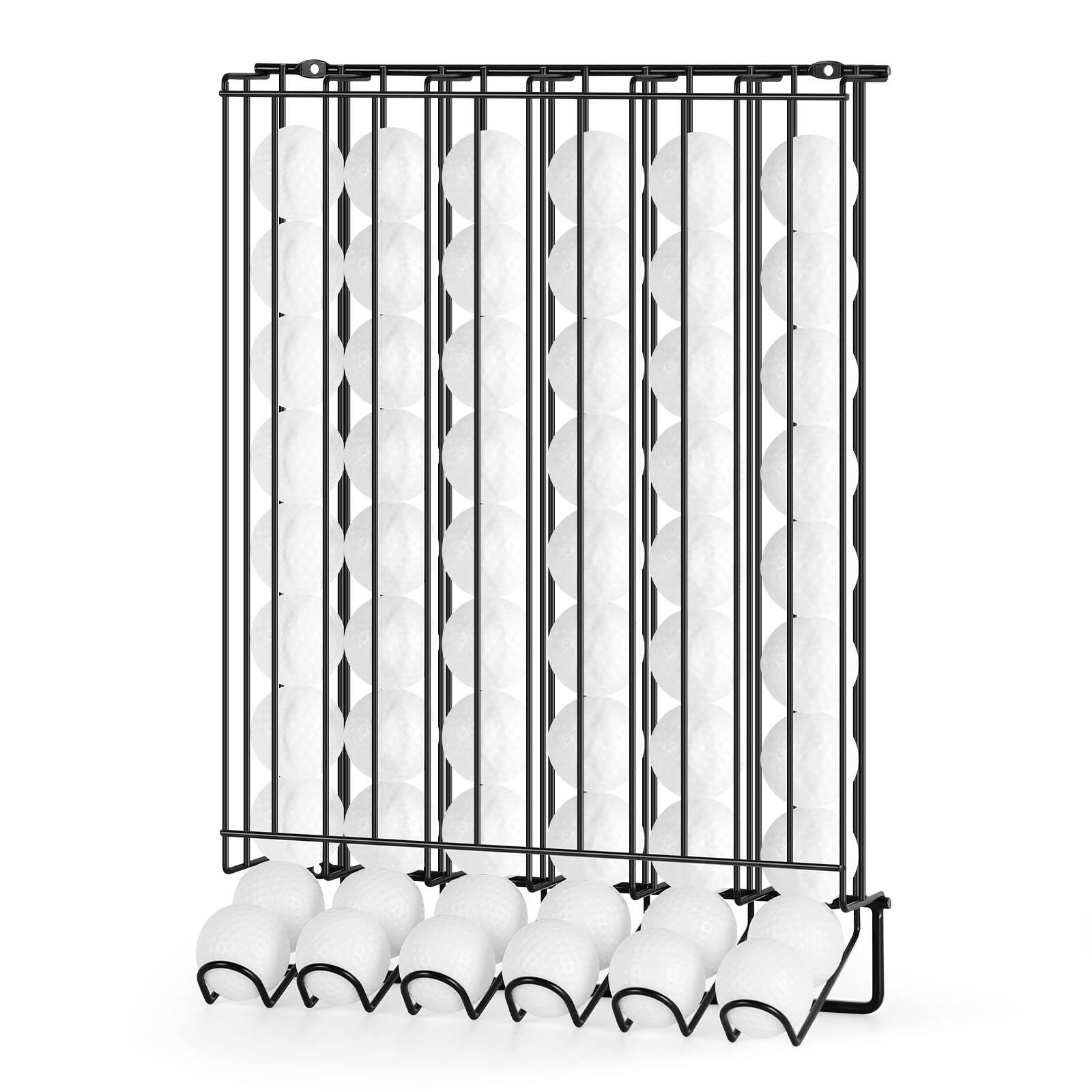 Angle. Oumilen - Golf Ball Display Rack 2-Pack, Metal Golf Ball Storage Holder Holds 60 Balls Each 15.9 x 11.6 x 4.3 in Black - Black.