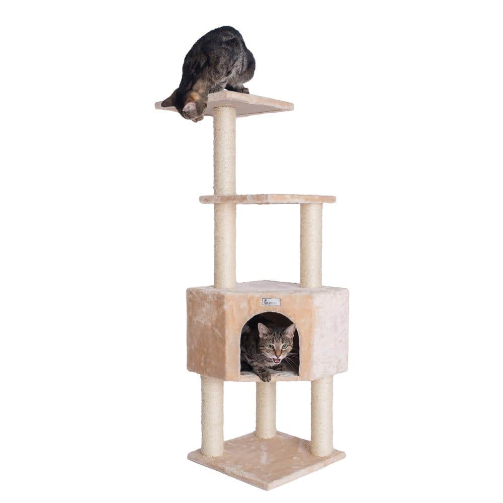 Armarkat - 48Inch Real Wood Cat Tree In With Perch And Playhouse - Beige price history on PriceWatchPro