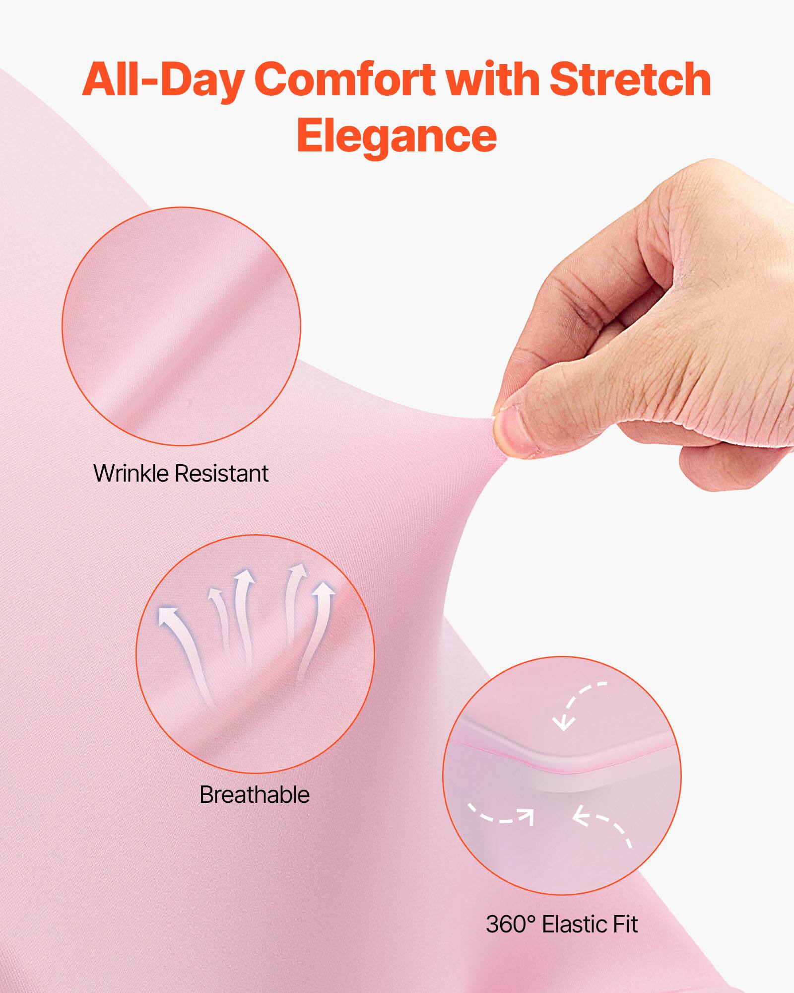 All-Day Comfort with Stretch Elegance

- Wrinkle Resistant
- Breathable
- 360° Elastic Fit