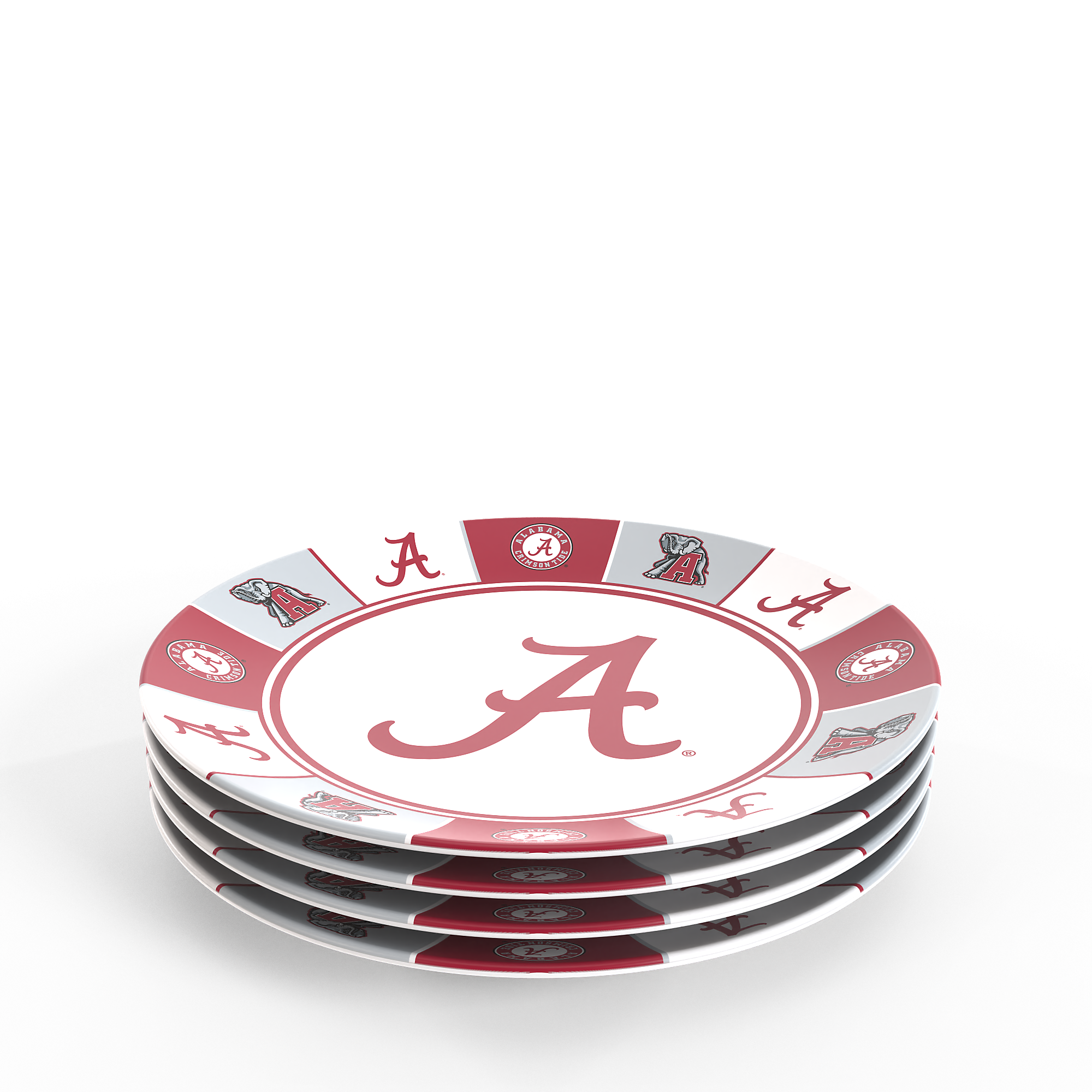 Tervis - Alabama Crimson Tide Four-Piece Melamine Dinner Plate Set - Multicolor