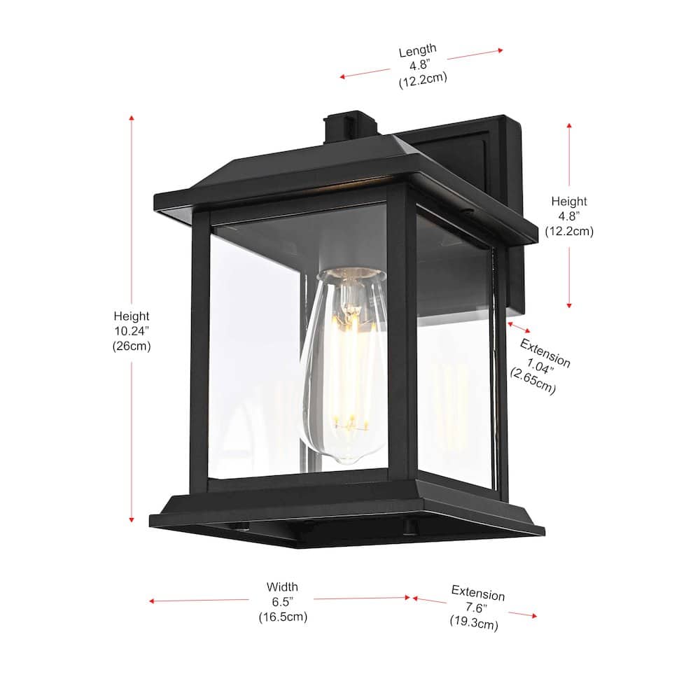 Elegant Lighting - Araceli 10 inch Outdoor Wall sconce in Black - Black And Clear price history on PriceWatchPro