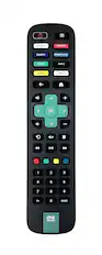 NETFLIX YOUTUBE DISNEY+ PRIME VIDEO APP 5 APP 6 APP 7 APP 8 + < OK > - x 1 2 3 4 5 6 7 8 9 TV 0 GUIDE ONE FOR ALL