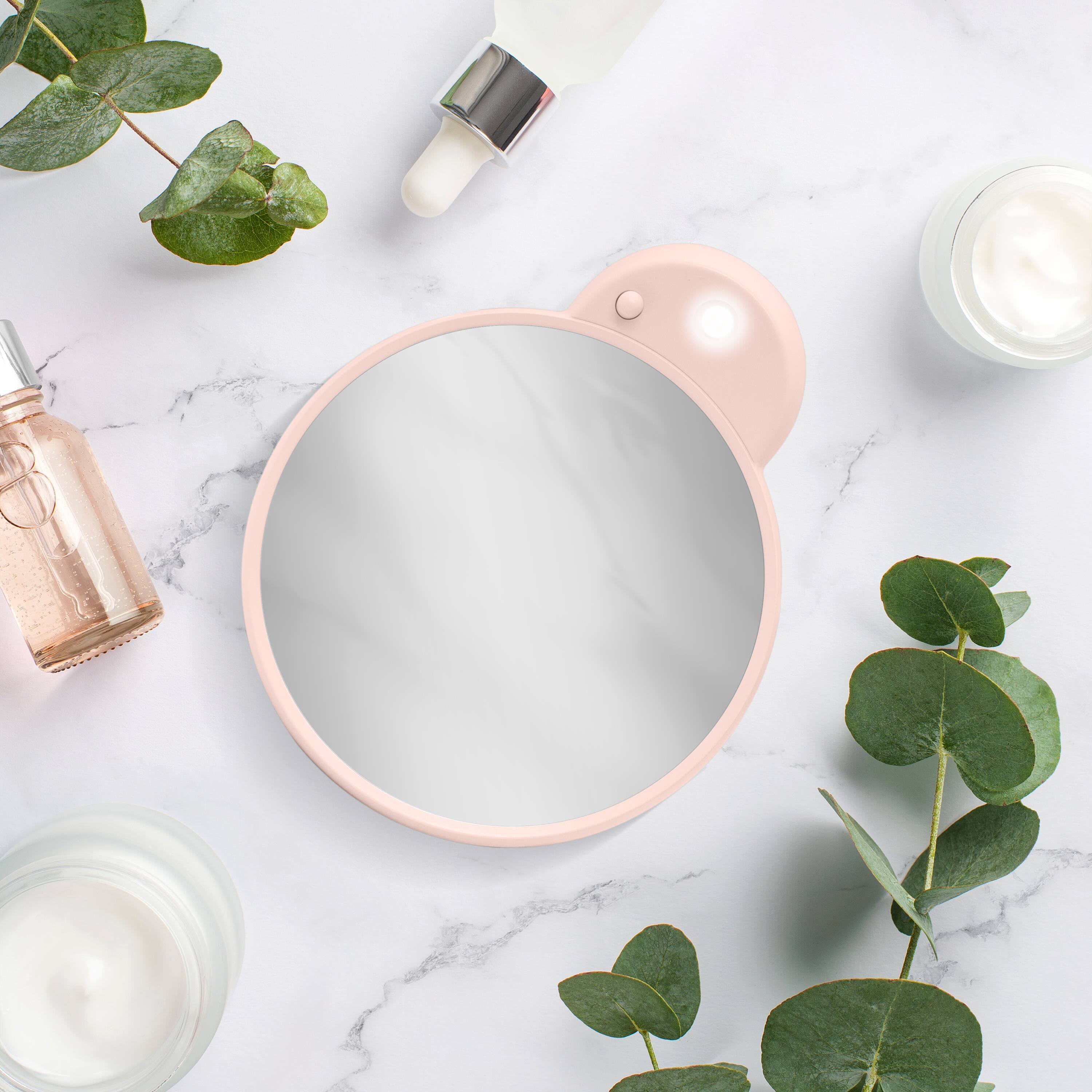 Alt View 1. Zadro - LED Lighted Compact Mirror with 10X Magnification and Suction Cups for Easy Mounting - Soft Pink.