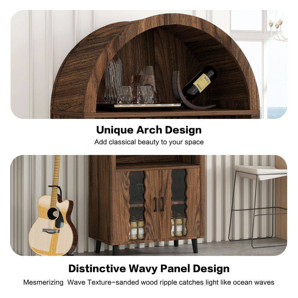 Unique Arch Design  
Add classical beauty to your space  

Distinctive Wavy Panel Design  
Mesmerizing Wave Texture—sanded wood ripple catches light like ocean waves