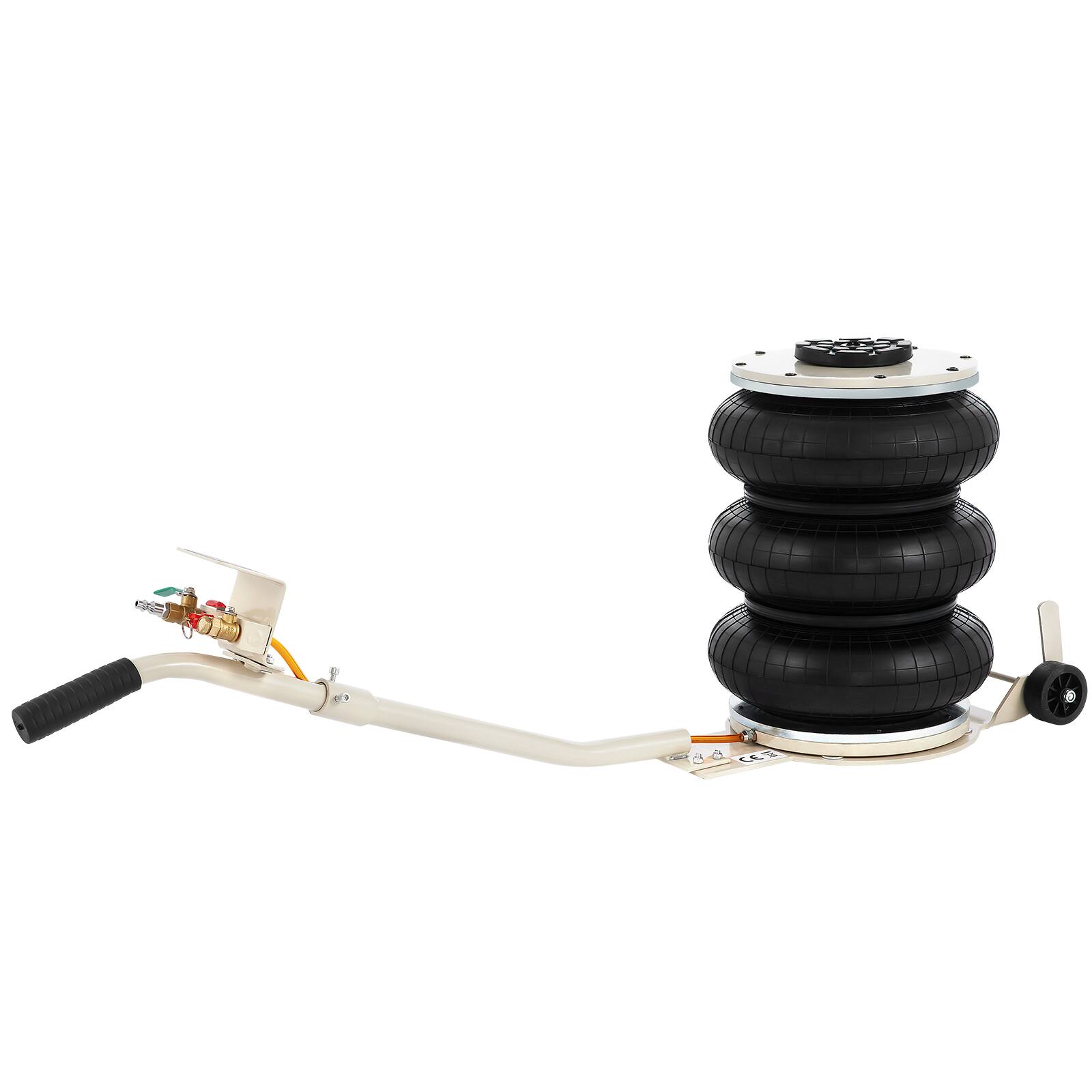 Alt View 5. VEVOR - Pneumatic Jack, 5 Ton/11023 lbs Triple Bag Air Jack, Lifting Height 6.3-15.75 Inch, Inflatable Car Jack with Long Handle - White.