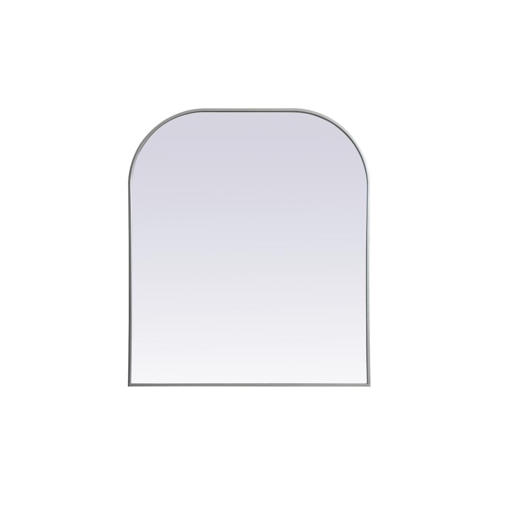 Alt View 5. Elegant Decor - Metal Frame Arch Mirror 36x42 Inch in Silver - Silver.