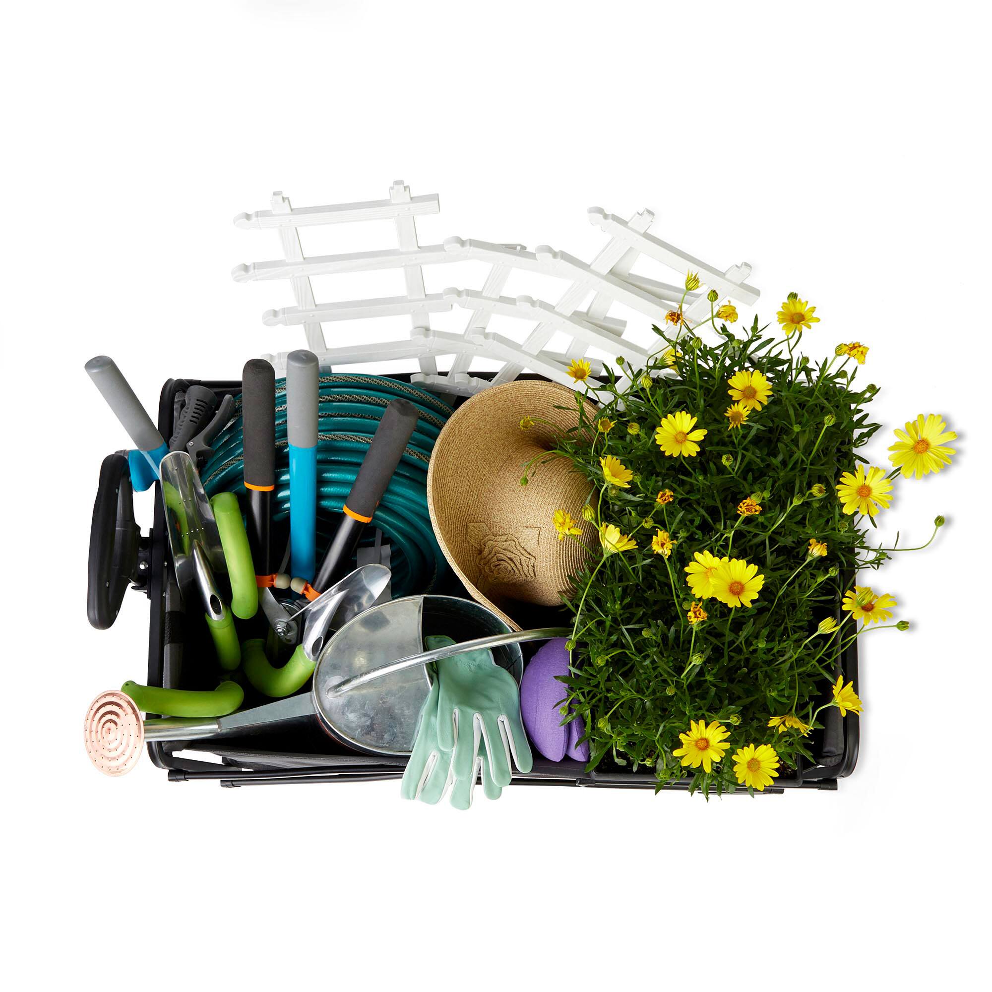 Alt View 5. SEINA - Seina 150lb Capacity Collapsible Steel Frame Outdoor Utility Wagon Cart, Gray - Gray.