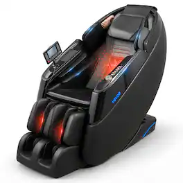 VEVOR - Massage Chair, 4D Zero-Gravity Full Body Massage Chair with Extendable Footrest, Automatic Modes, Airbags, Waist & Leg - Black