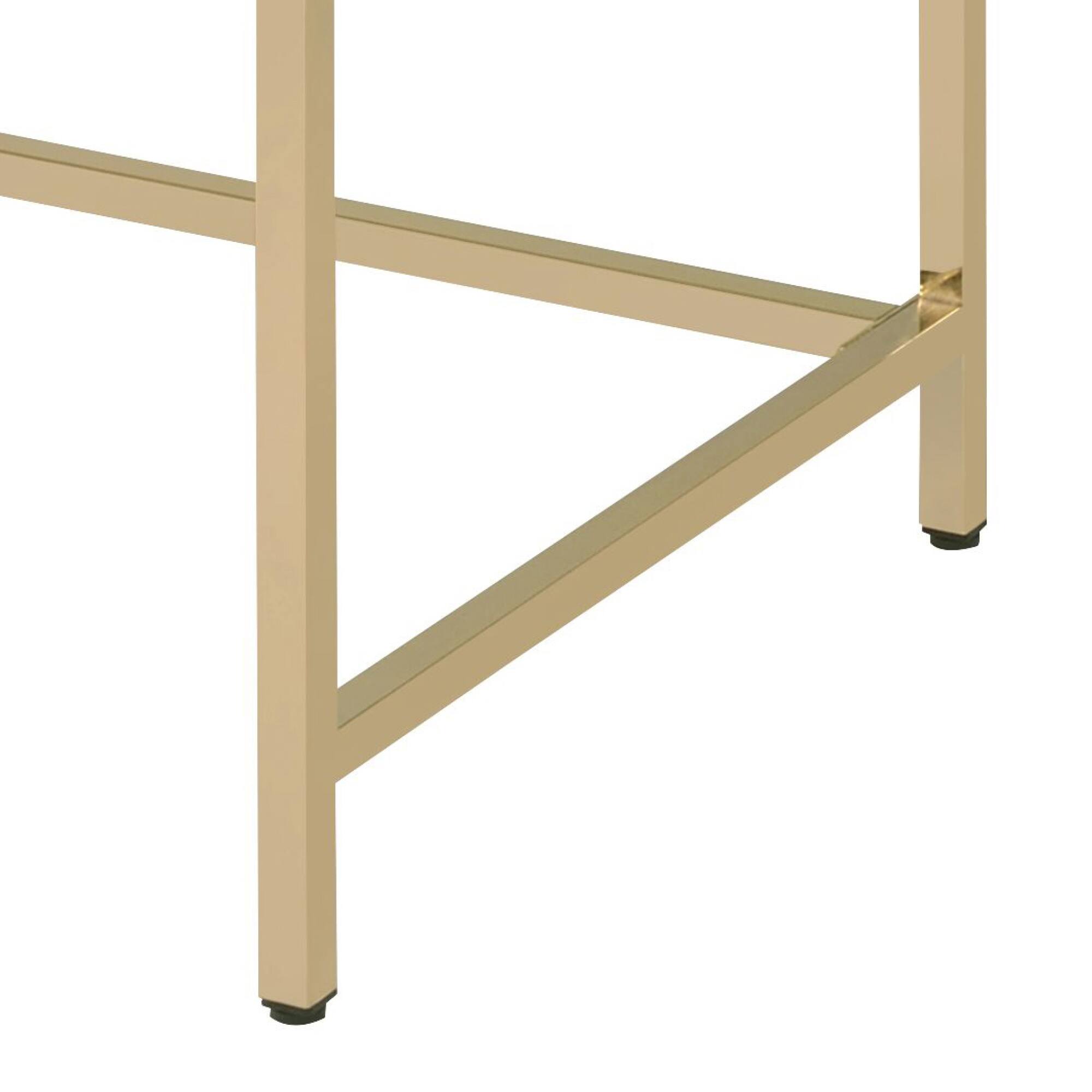 Alt View 4. GOODSILO - Contemporary High Gloss Writing Desk with Metal Base and Two Storage Drawers for Modern Office - White.