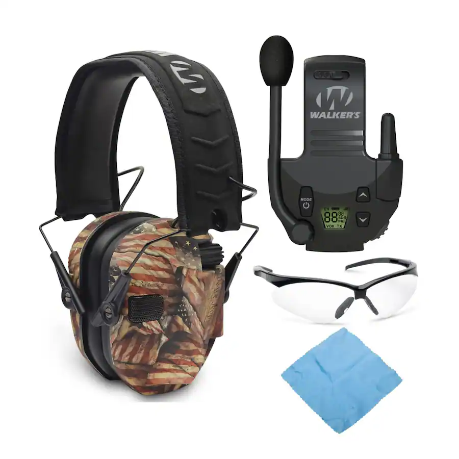 Walkers Walker's Razor Slim Electronic Shooting Muff (American Flag ...