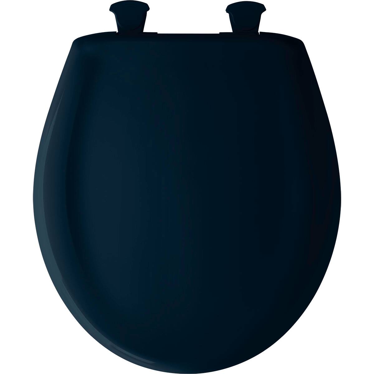 Angle. BEMIS - Bemis Round Plastic Toilet Seat in Navy with STA-TITE Seat Fastening System, EasyClean and  WhisperClose Hinge - Navy.
