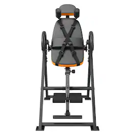 VEVOR - Inversion Table, 300lbs Capacity Heavy Duty Inversion Table, Decompression Back Stretcher Machine - Orange, black
