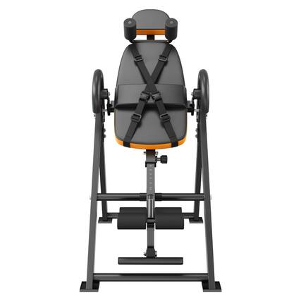 Front. VEVOR - Inversion Table, 300lbs Capacity Heavy Duty Inversion Table, Decompression Back Stretcher Machine - Orange, black.