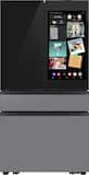 Samsung - 36 in. Wide Bespoke 29 cu. ft. 4-Door French Door Refrigerator with AI Family Hub+ - Charcoal Glass & Stainless Steel