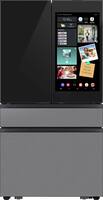 Samsung - 36 in. Wide Bespoke 29 cu. ft. 4-Door French Door Refrigerator with AI Family Hub+ - Charcoal Glass & Stainless Steel - Front_Zoom