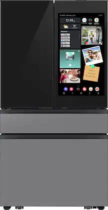 Samsung - Bespoke 29 cu. ft. 4-Door French Door Refrigerator with AI Family Hub+ - Charcoal Glass & Stainless Steel