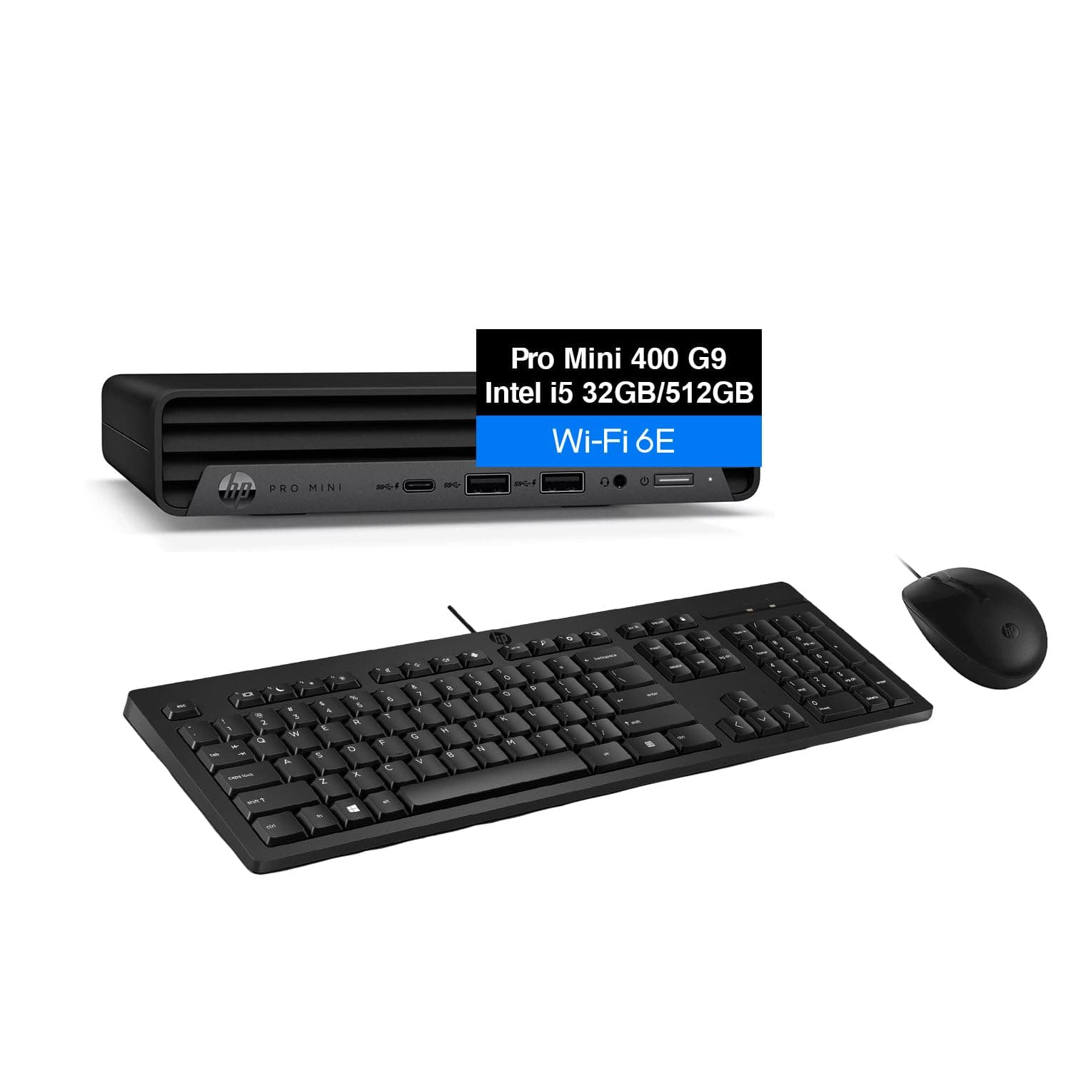 HP - Pro Mini 400 G9 Business Mini Desktop (14-core i5-14500T, 32GB DDR4, 512GB PCIe SSD, WiFi 6E, Win11Pro) - Black