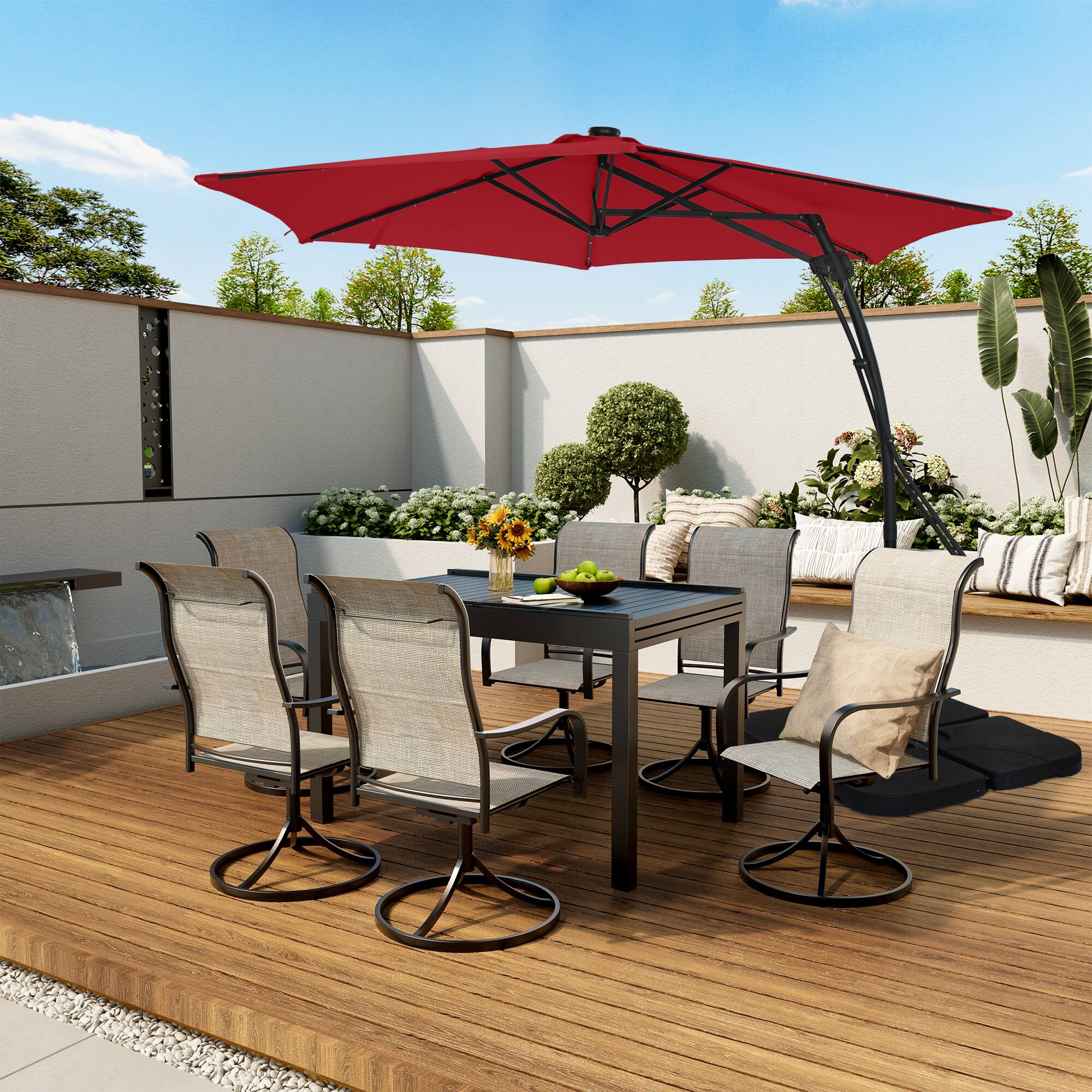 Alt View 2. Boyel Living - 10ft Outdoor Patio Cantilever Umbrella with Waterproof and UV Resistant.