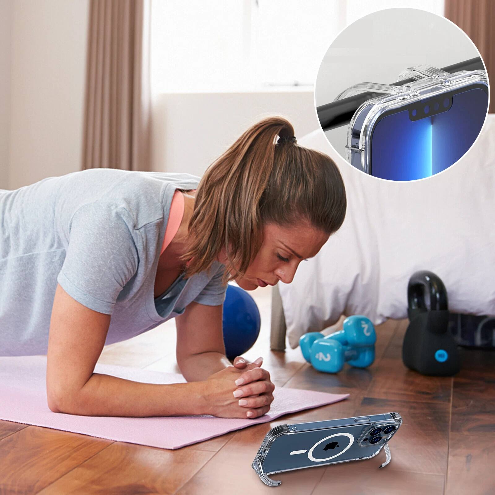 Back. Stock Preferred - MagSafe Clear Case with Kickstand for iPhone 14 Pro - Clear.