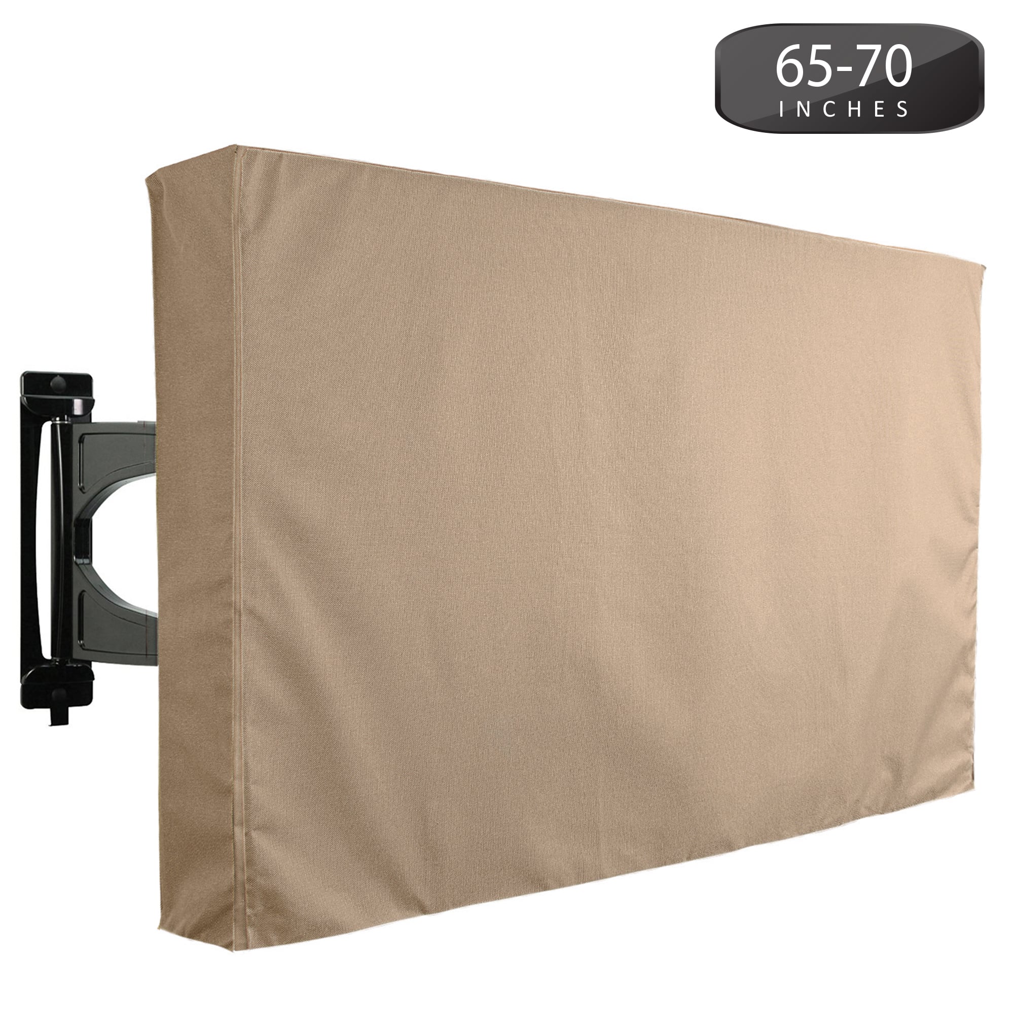 KHOMO GEAR - Outdoor TV Cover 65" x 70" – Weatherproof Protector for Flat Screen TVs - Brown