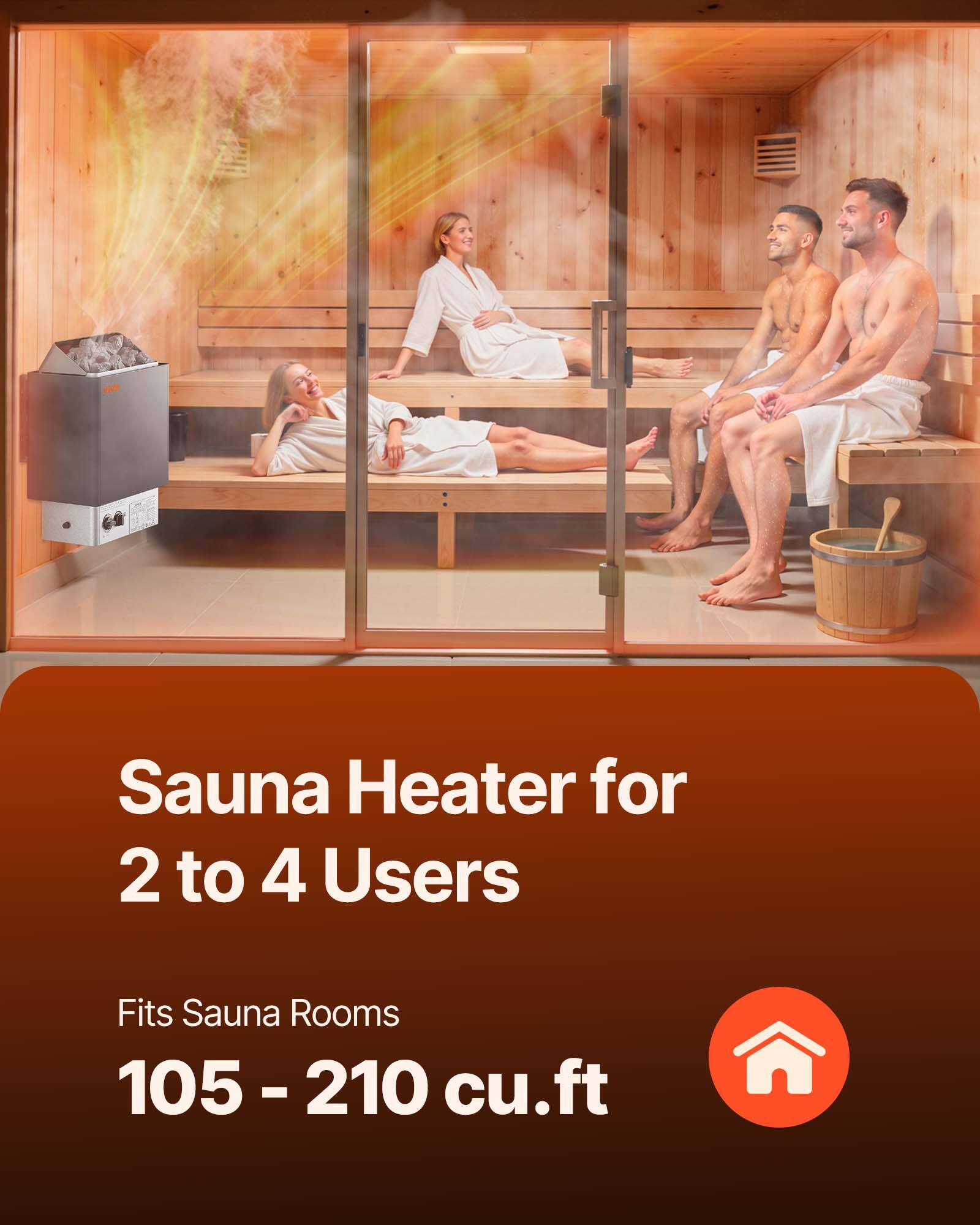 Sauna Heater for 2 to 4 Users  
Fits Sauna Rooms 105-210 cu.ft