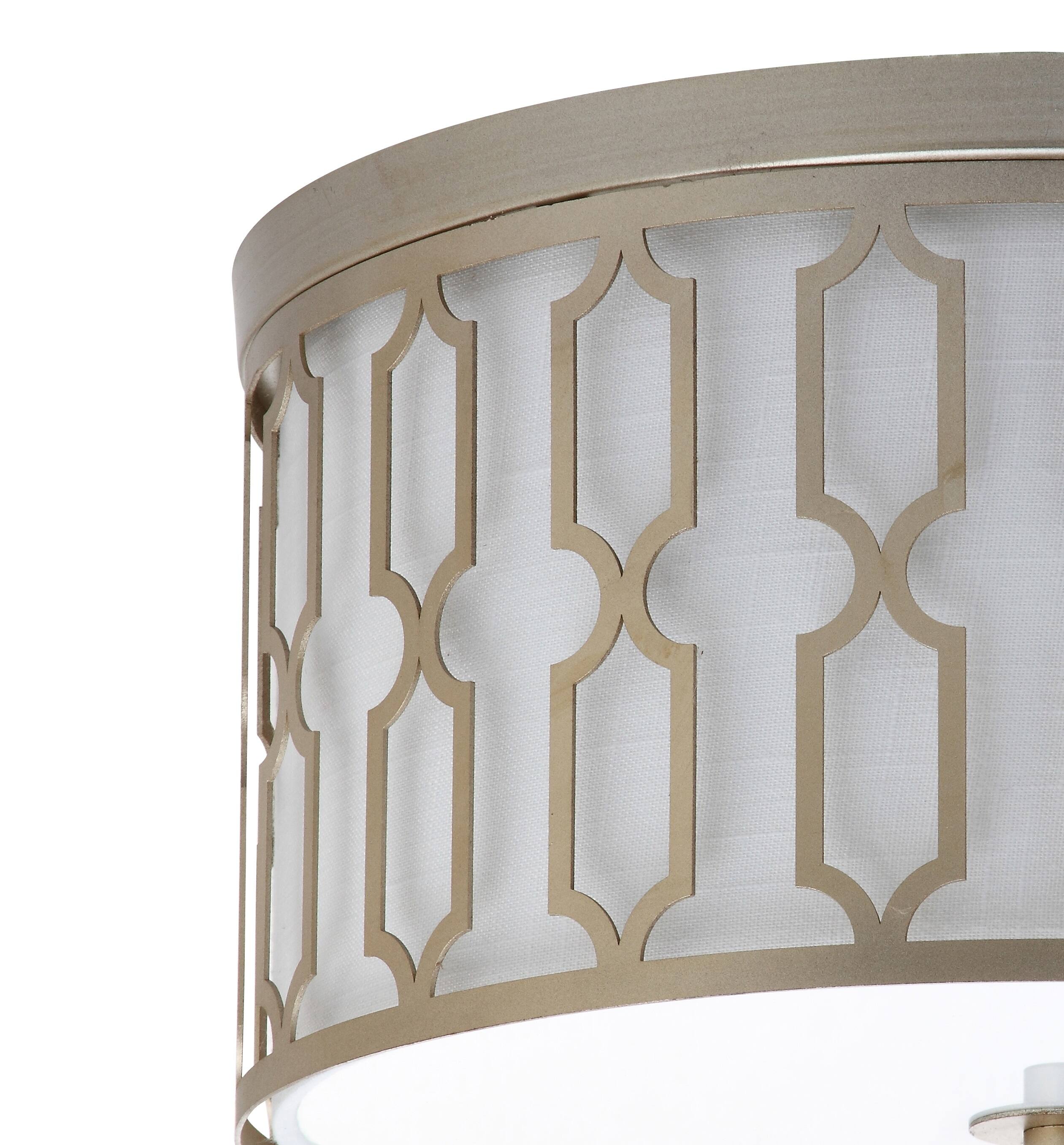 Alt View 4. Jonathan Y - Link 3-Light 16.75" Metal LED Flush Mount, Soft Gold - Soft Gold.